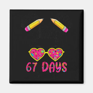 Cute Messy Bun 67 Days Smarter 67 Kids 67 Days Of  Magnet