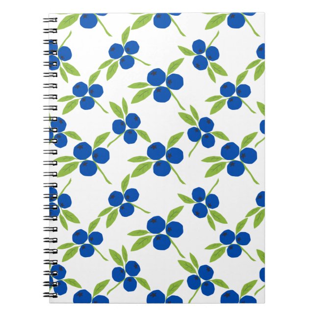 Cute Messy Cutout Blueberries seamless pattern Notebook (Front)