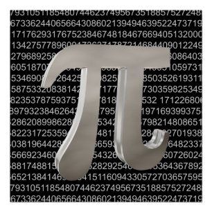 Cute metal pi character poster