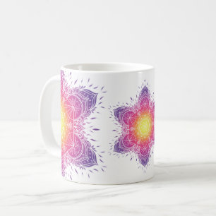 Cute Metatron's Cube Mandala warm colours Coffee Mug