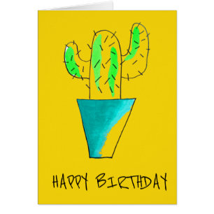 Cute Mexican cactus birthday desert art