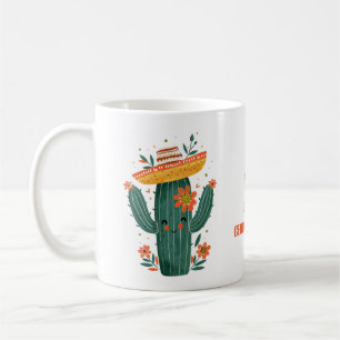 Cute Mexican Cactus Watercolor Happy Cinco de Mayo Coffee Mug