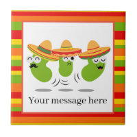 Cute Mexican jumping beans add message decor tile