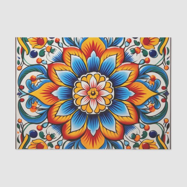 Cute Mexican tile pattern Tissue Paper (Front)