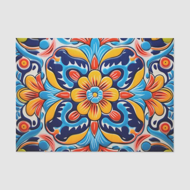 Cute Mexican tile pattern  Tissue Paper (Front)
