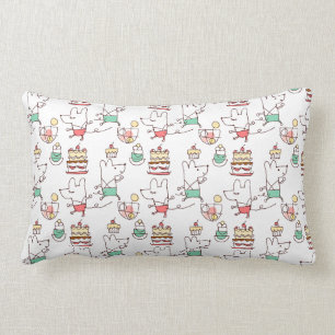 Cute Mice Bakery Chef Drawing Lumbar Cushion