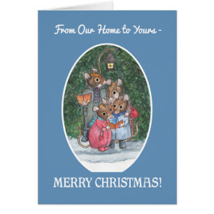 Cute Mice Carol Singers Merry Christmas