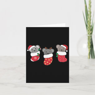 Cute Mice In Christmas Stockings For Christmas Mou Card