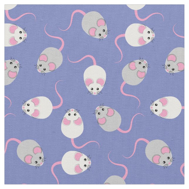 Cute Mice Mouse Animals Fabric (Close Up)