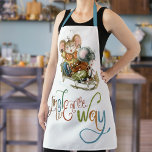 Cute Mice on Sleigh Jingle All The Way Glitter Apron<br><div class="desc">Fun Cute Mice On Sleigh Jingle All The Way Faux Glitter. Festive fun for when cooking the Christmas feast!</div>