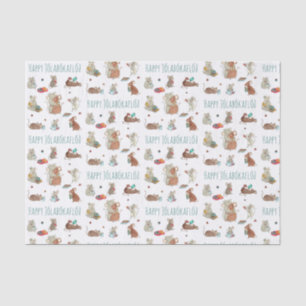 Cute Mice Reading Books Jolabokaflod Tissue Paper