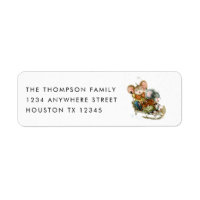 Cute Mice Sleigh Name Return Address Label