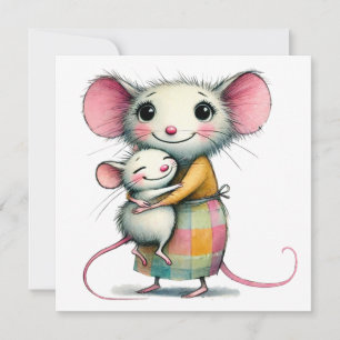 Cute Mice Whimsical Mother’s Day Mom and Child Card