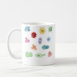 Cute Microbes Bacteria Virus Ecoli Microbiology Se Coffee Mug