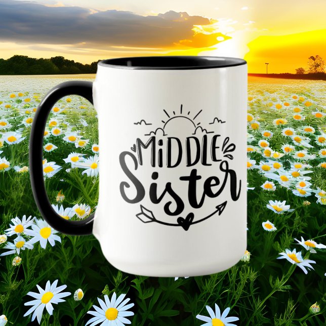 Cute middle Sister add monogram Mug (Creator Uploaded)