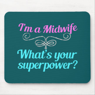 Cute Midwife Superhero Mouse Pad