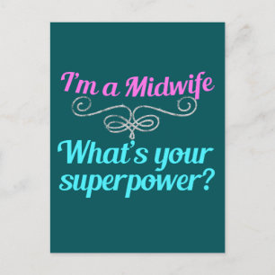 Cute Midwife Superhero Postcard