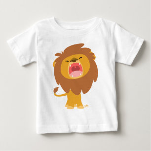 Cute Mighty  Roaring Cartoon Lion Baby T-Shirt