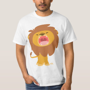 Cute Mighty Roaring Lion Cartoon Value T-shirt