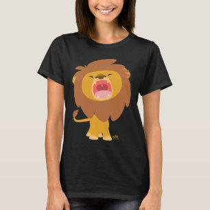 Cute Mighty  Roaring Lion Cartoon Women T-shirt