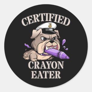 Cute Military Certified Crayon Eater Proud Brother Classic Round Sticker