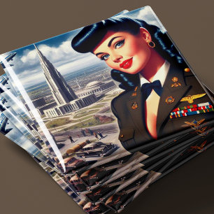 Cute Military Pin-up Magnet