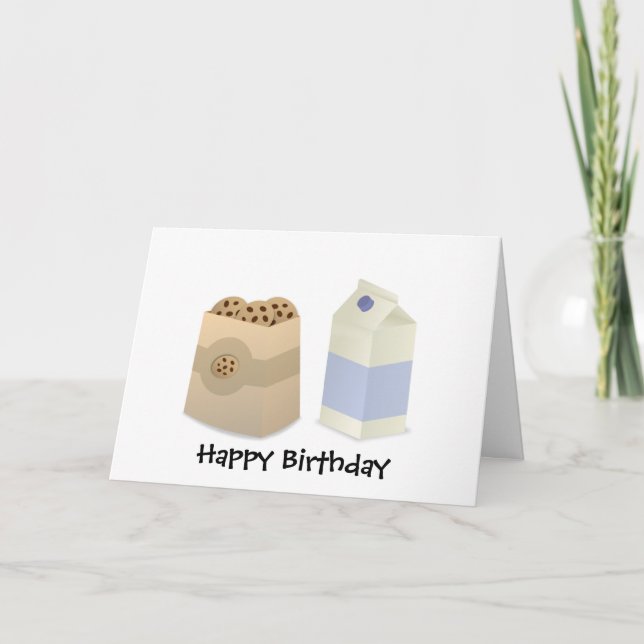 Cute Milk and Cookies Card (Front)