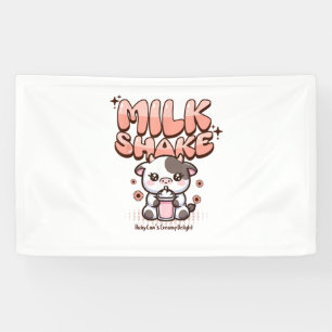 Cute Milkshake Lover Little Calf Frozen Joghurt Ba Banner