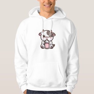 Cute Milkshake Lover Little Calf Frozen Joghurt Ba Hoodie
