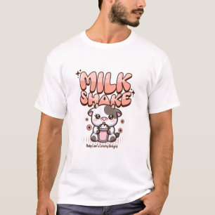 Cute Milkshake Lover Little Calf Frozen Joghurt Ba T-Shirt