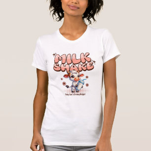 Cute Milkshake Lover Little Calf Frozen Joghurt Ba T-Shirt