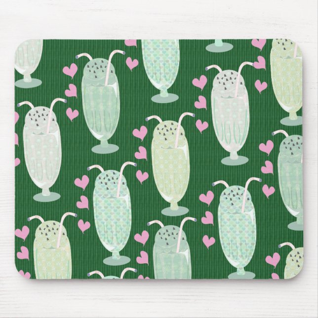 Cute Milkshakes Pattern Mouse Pad (Front)