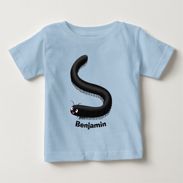 Cute millipede cartoon illustration baby T-Shirt (Front)