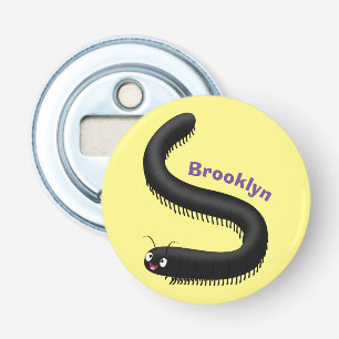 Cute millipede cartoon illustration bottle opener