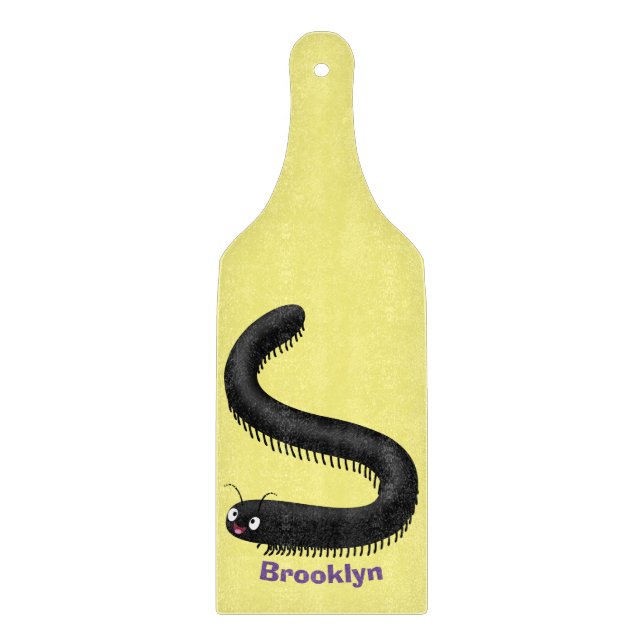 Cute millipede cartoon illustration cutting board (Front)