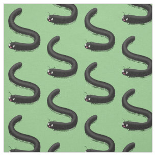 Cute millipede cartoon illustration fabric