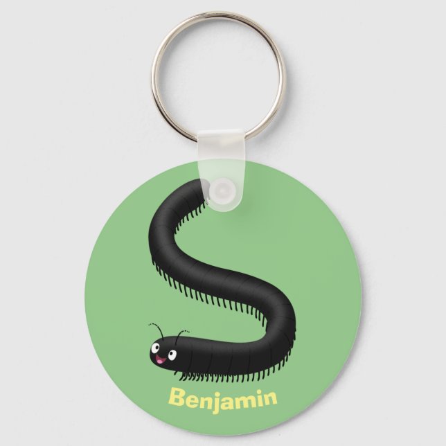 Cute millipede cartoon illustration key ring (Front)