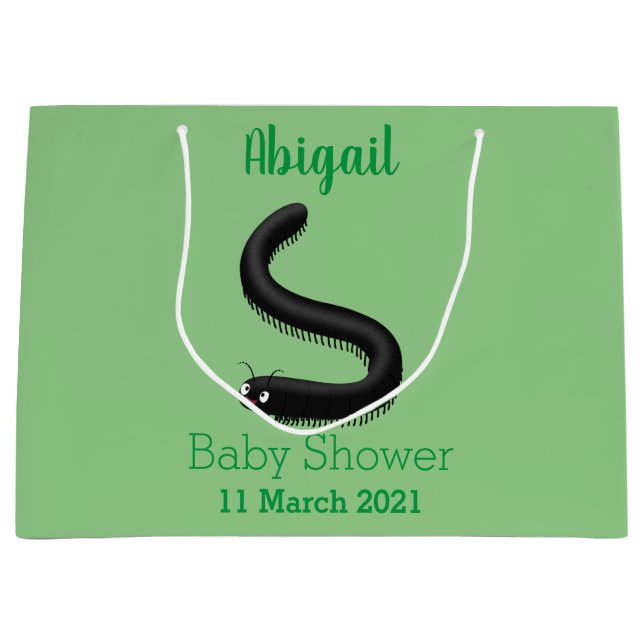 Cute millipede cartoon illustration large gift bag (Front)