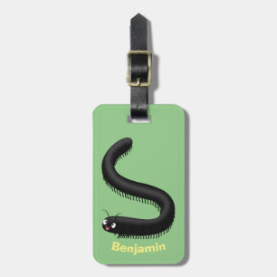 Cute millipede cartoon illustration luggage tag