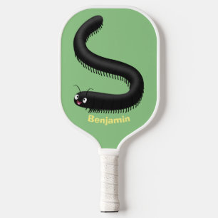 Cute millipede cartoon illustration pickleball paddle