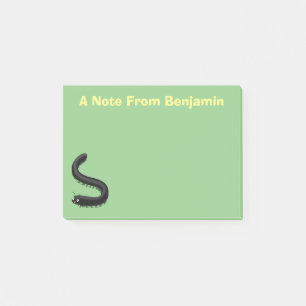 Cute millipede cartoon illustration post-it notes