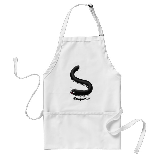 Cute millipede cartoon illustration standard apron (Front)
