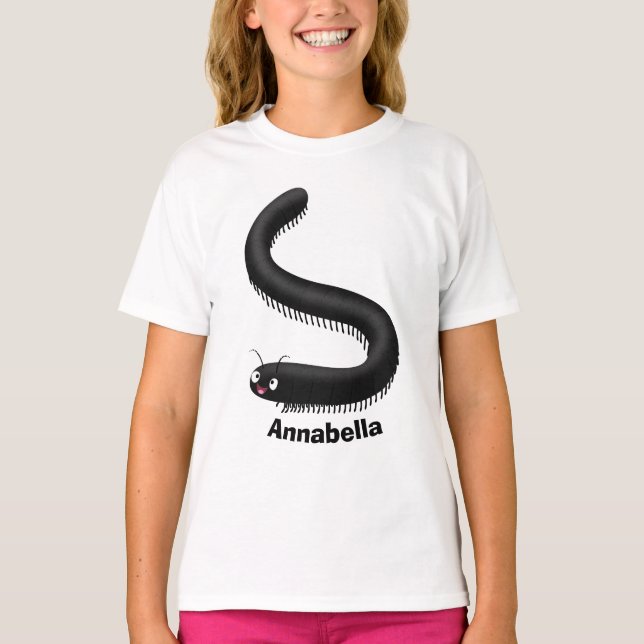 Cute millipede cartoon illustration T-Shirt (Front)