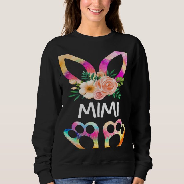 Cute Mimi Bunny Tie Dye Print  Family Easter Day M Sweatshirt (Front)