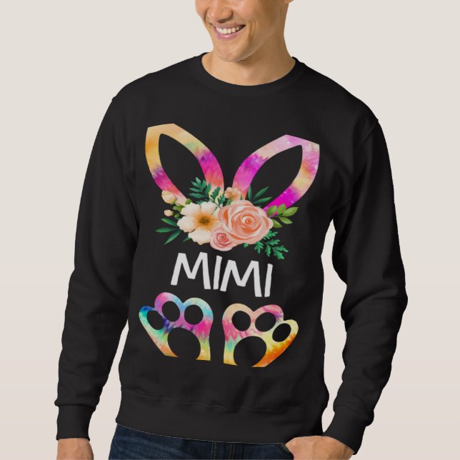 Cute Mimi Bunny Tie Dye Print  Family Easter Day M Sweatshirt (Front)