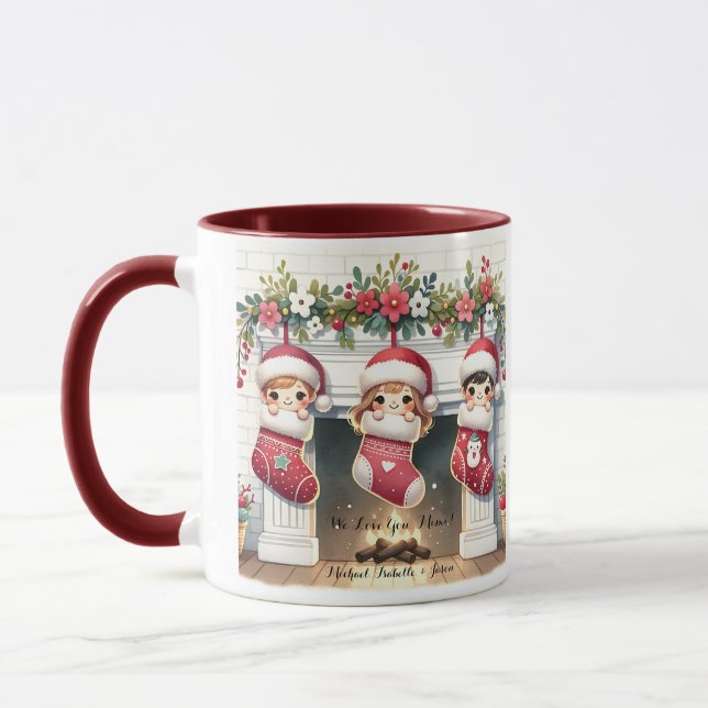 Cute Mimi Christmas Mug With Grandchildren Names (Left)