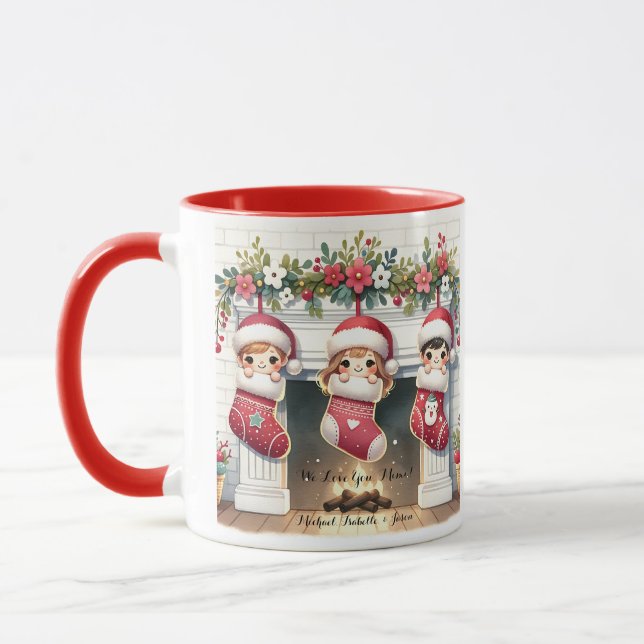 Cute Mimi Christmas Mug With Grandchildren Names (Left)