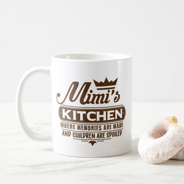 Cute Mimi's kitchen word art Coffee Mug (With Donut)