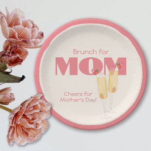 Cute Mimosas Mothers Day Paper Plate