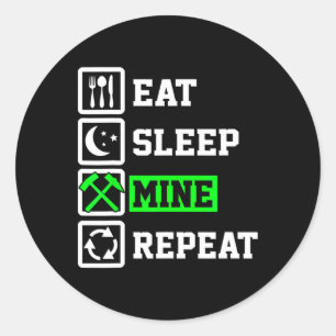 Cute Mine Lovers Christmas Tee Shirt  Classic Round Sticker